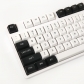 Black White 104+45 CSA Profile PBT Doubleshot Keycap Set Cherry MX Mechanical Gaming Keyboard